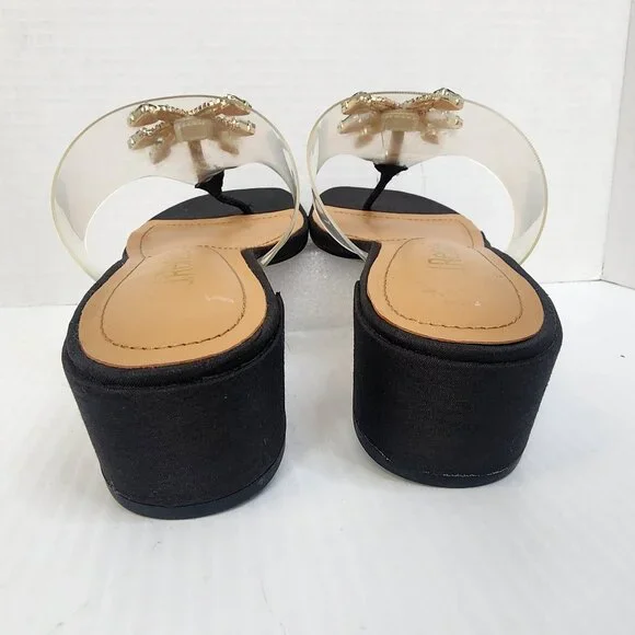 J. Renee Tarianna Clear Black Thong Sandal - Picture 7 of 10